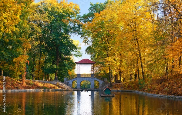 Obraz Autumn Chinese Bridge