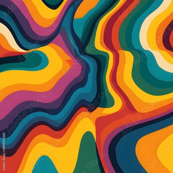 Obraz Wavy psychedelic pattern with bold swirling lines