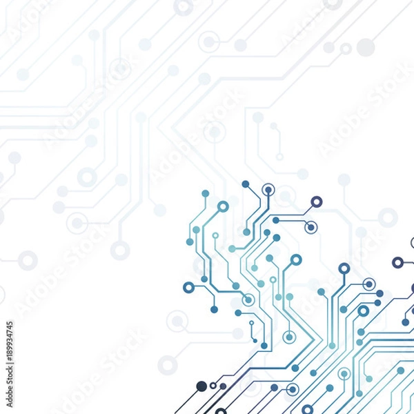 Fototapeta Circuit board, technology background. Vector illustration. EPS 10.