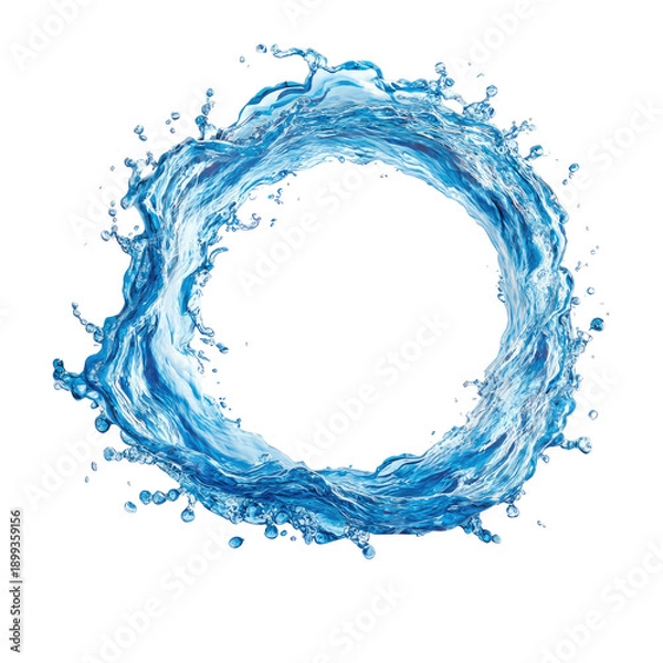 Obraz Circular water splash,  blue,  dynamic,  abstract