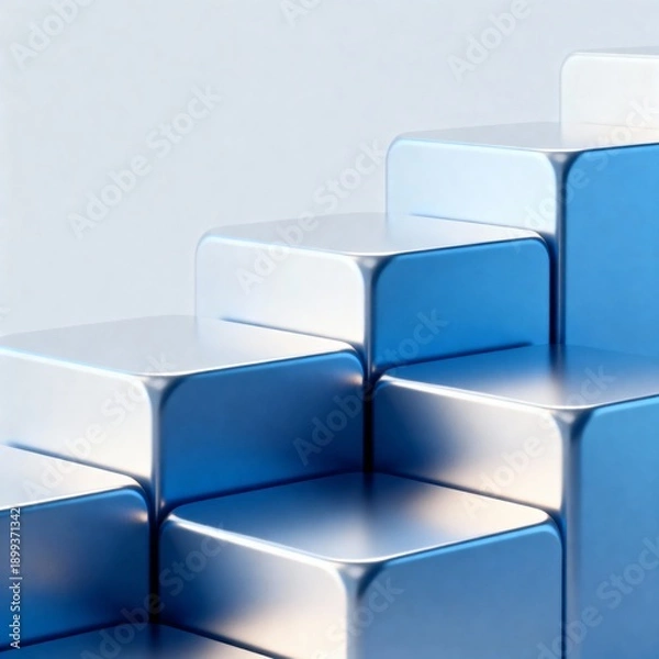 Obraz 3d blue cubes