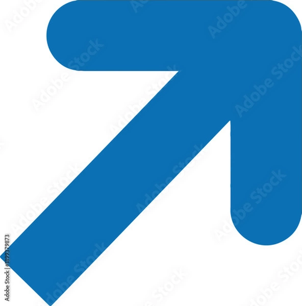 Obraz Blue Arrow Icon in Simple Design with Solid Color in Vector Format for User Interface
