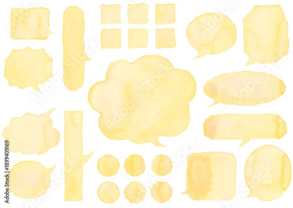 Obraz 吹き出し、水彩、パステルカラー、イエロー、マゼンダ
