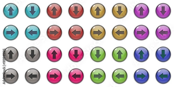 Obraz 3D Button Left right up down Multicolor