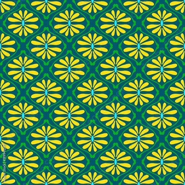 Obraz seamless floral pattern ,green pattern flower , floral