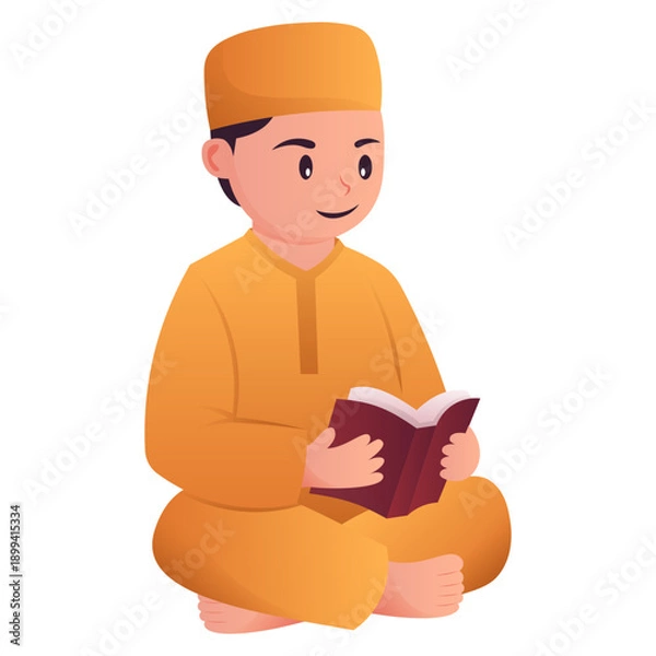 Obraz Reading Quran Illustration