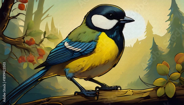 Obraz blue tit on branch