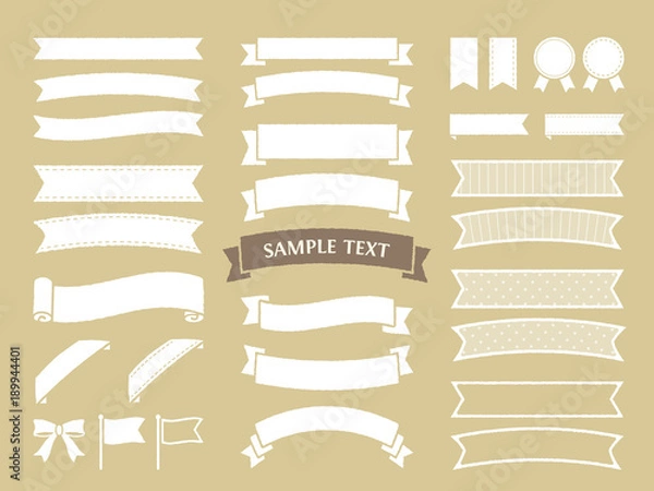 Obraz リボン　イラスト　手描き風