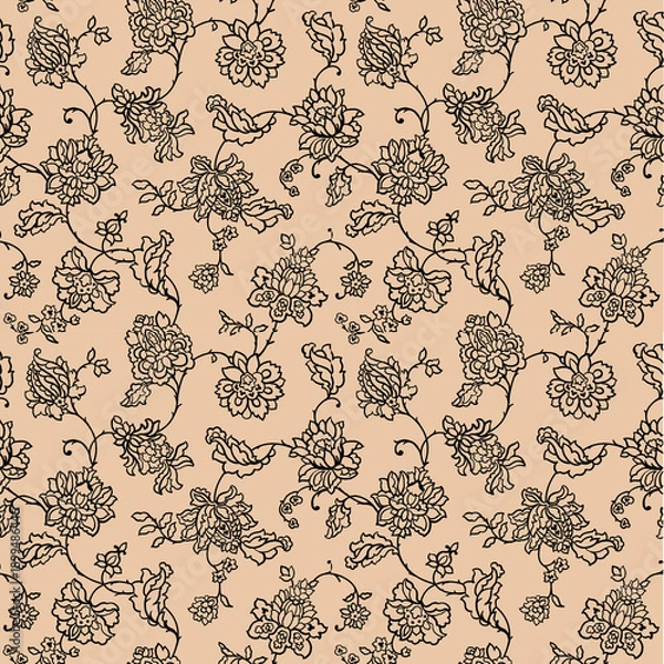 Fototapeta seamless pattern with flowers