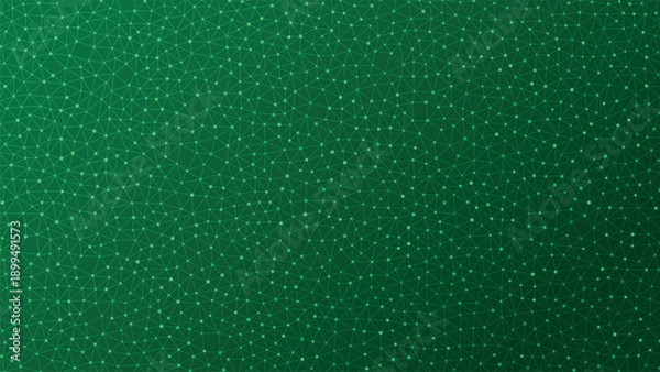 Obraz Abstract green connected dots mesh network pattern background