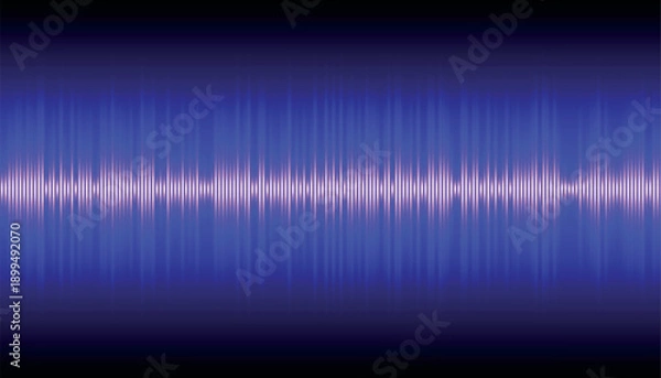 Obraz Purple glowing waveform pattern with vertical lines and audio pulse effect