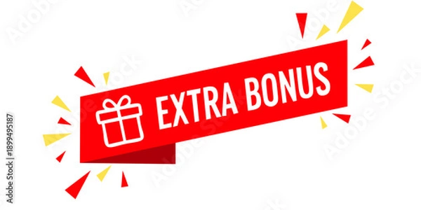 Obraz Vector Illustration Red Extra Bonus Label