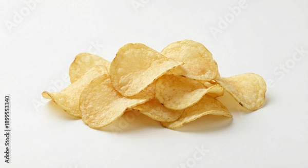 Obraz potato chips isolated on white background