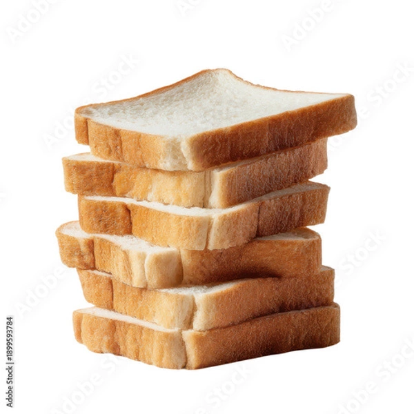 Obraz A stack of sliced white bread on a black background