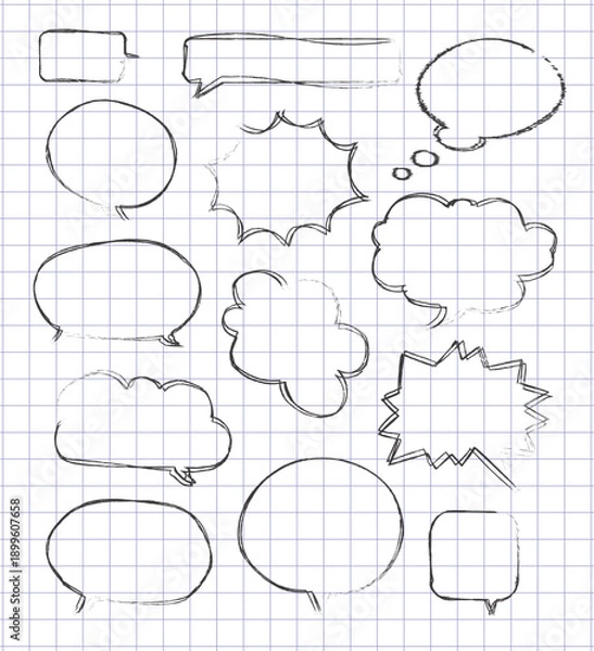Obraz Hand drawn vector speech bubbles