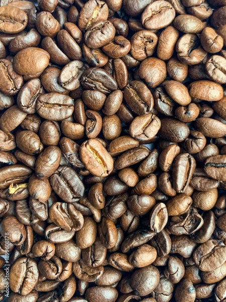 Obraz coffee beans background, close up shot