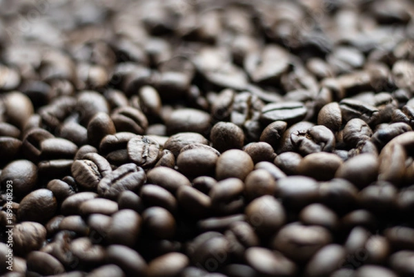 Obraz roasted coffee beans, can use as a background.