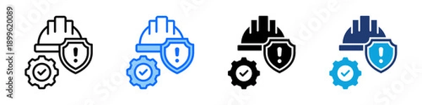 Obraz Safety Control Icon Set Multi Style Vector Illustration