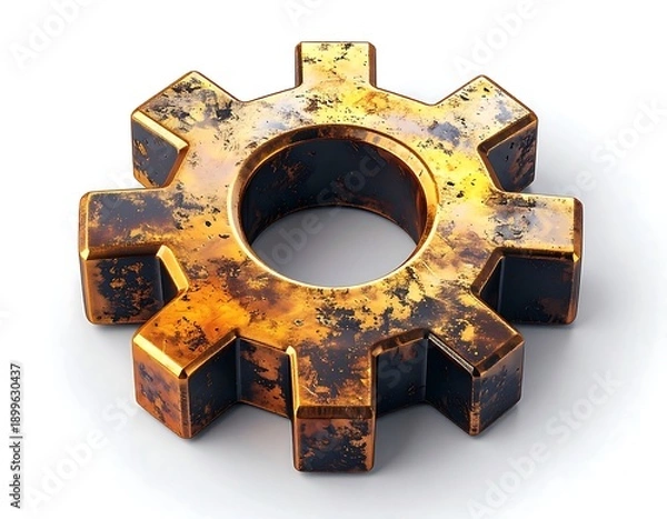 Obraz A rusty gear with a circular hole