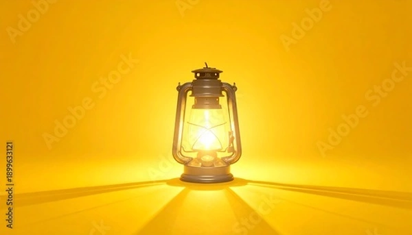 Obraz Vintage lantern with warm glowing light.