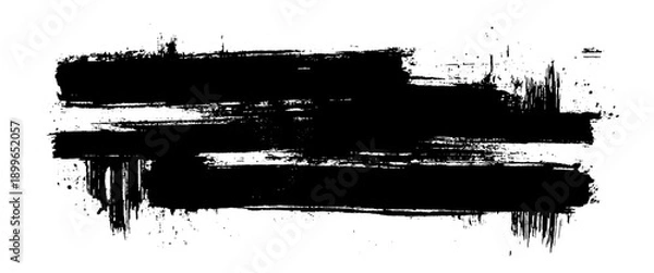 Obraz Vector black brush ink splashes grunge background