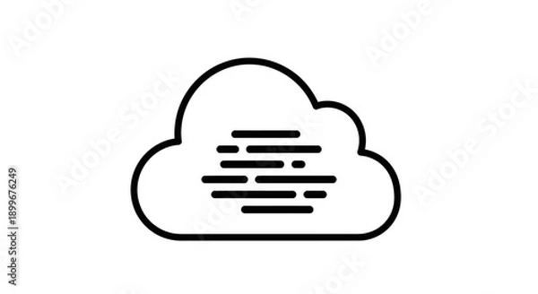 Obraz  a-digital-cloud-symbol-line-art