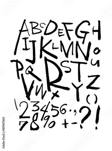 Fototapeta 벡터 문자 / 손으로 쓴 글씨체