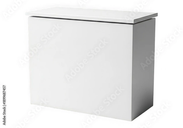 Obraz White rectangular box with subtle shadow effect isolated on transparent background