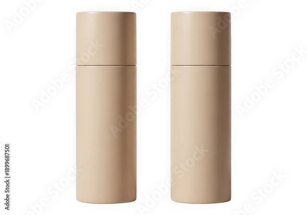 Obraz Two beige cylindrical objects side by side isolated on transparent background