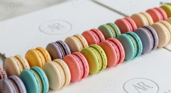 Obraz colorful macaroons on white background