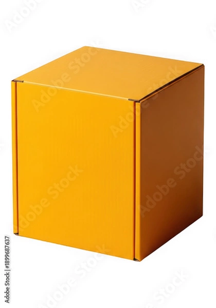 Obraz 3d orange box illustration object isolated on transparent background