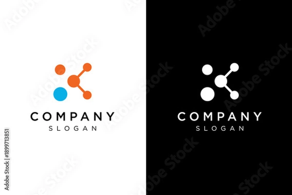 Obraz letter K technology logo design