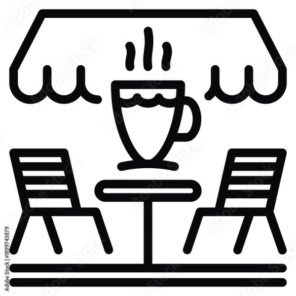 Fototapeta Cafe Icon Line Vector Illustration