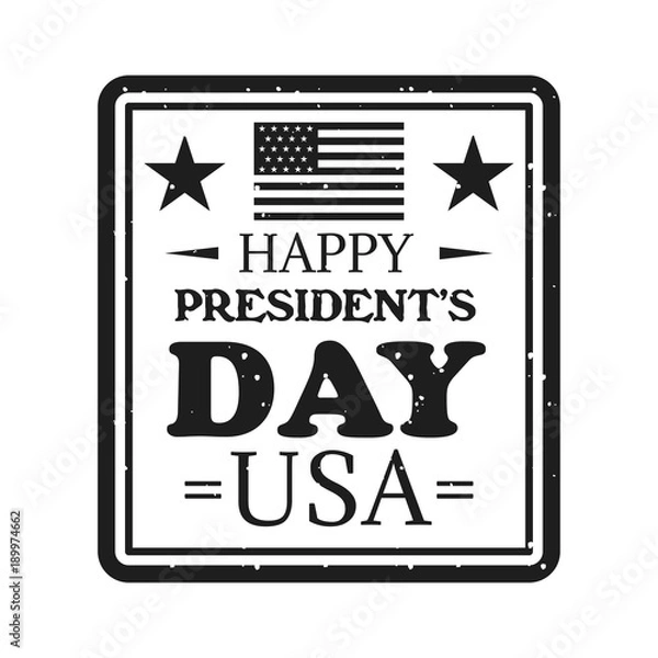 Obraz Happy presidents day emblem in vintage monochrome style