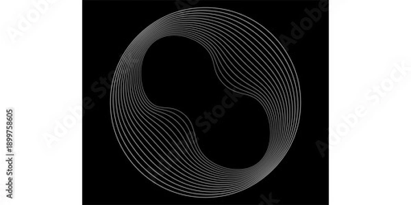 Fototapeta Digital wave rhythm dot curve dynamic abstract vector background