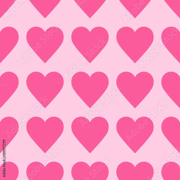 Fototapeta Red hearts seamless pattern. Valentines day background vector illustration
