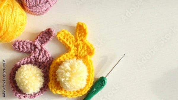 Obraz handmade crochet bunny for easter decoration