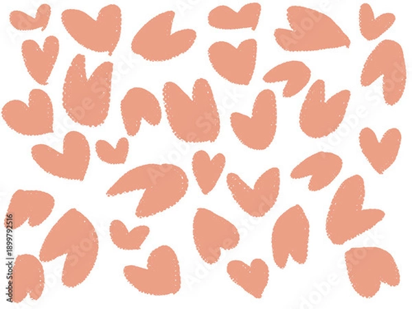 Obraz 模様, シームレス, 壁紙, イラスト, ベクター, デザイン, 質感, ヒョウ, ハート, 動物, 愛, デコレーション, 印刷, 文科系, 自然, ビンテージ, 葉, 肌, コーヒー, ピンク, 形, 装飾品, 毛皮