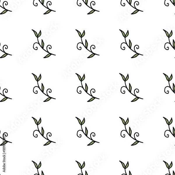 Obraz Seamless pattern with great decorative elements with leaves.eps