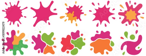 Obraz Colorful Paint Splatter Holi Set