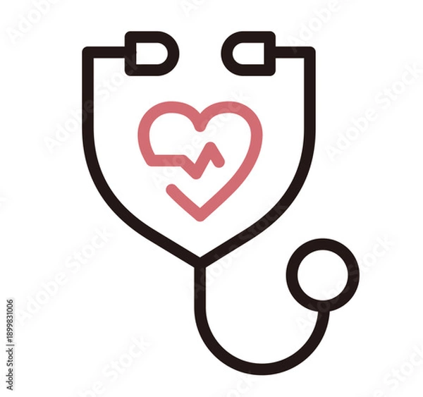 Fototapeta 聴診器のアイコン。医療、健康、病院の素材。Stethoscope icon.