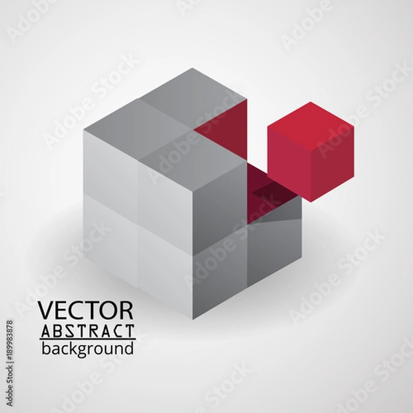 Fototapeta Vector illustration abstract geometry cube