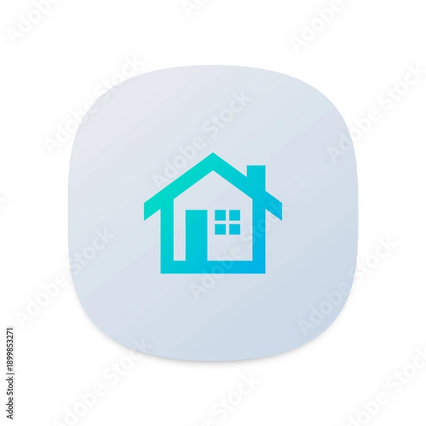 Obraz Smartwatch UI Home Button Icon – Vector Format
