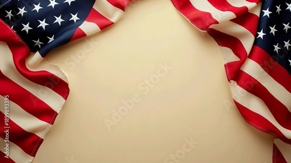 Obraz american flag frame on textured background with copy space