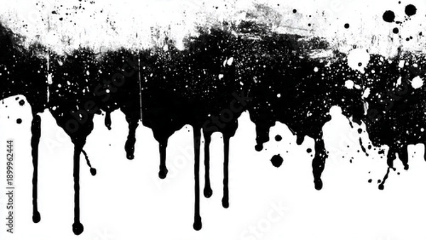 Fototapeta black ink splashes