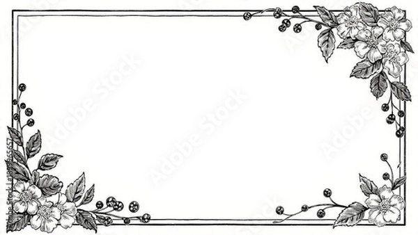 Fototapeta frame with flowers