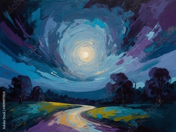 Obraz fantasy night landscape 