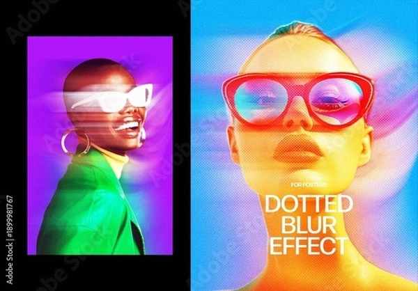 Obraz Acid Halftone Blur Poster Effect Mockup
