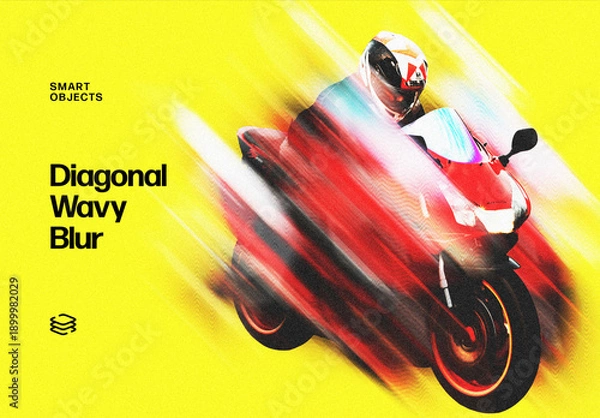 Obraz Diagonal Wavy Blur Effect Mockup