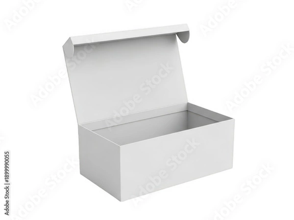 Obraz Open empty white cardboard box isolated on transparent background